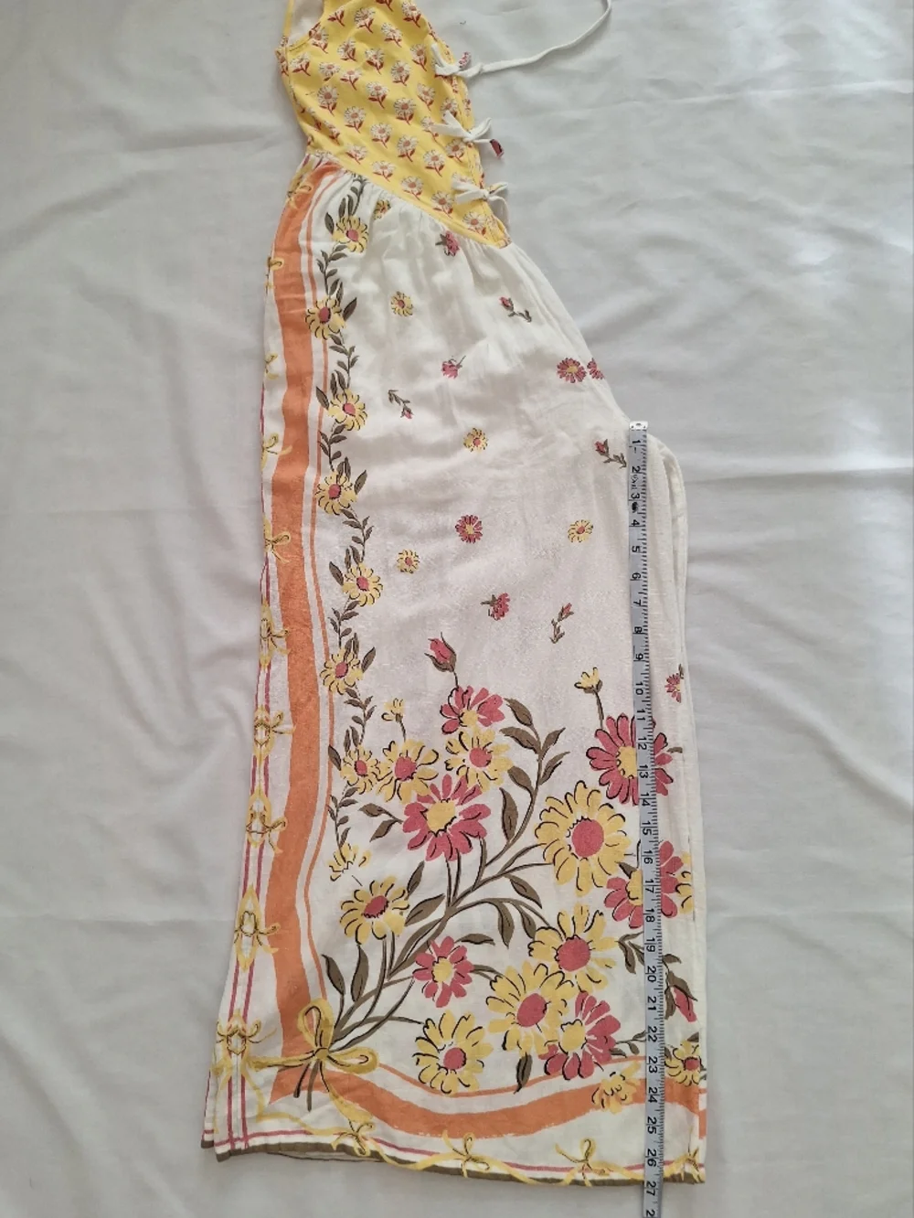 NWOT Free People Yellow and Cream Floral Backless Maxi Dress - Picture 7 of 11